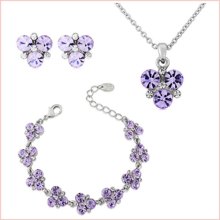 Sparkling amethyst and purple bridesmaid accessories