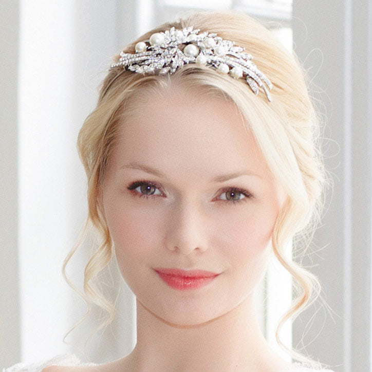 Pearl wedding tiara collection