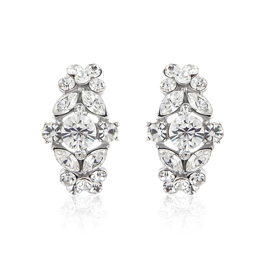 Bejewelled Starlet Crystal Cluster Wedding Earrings