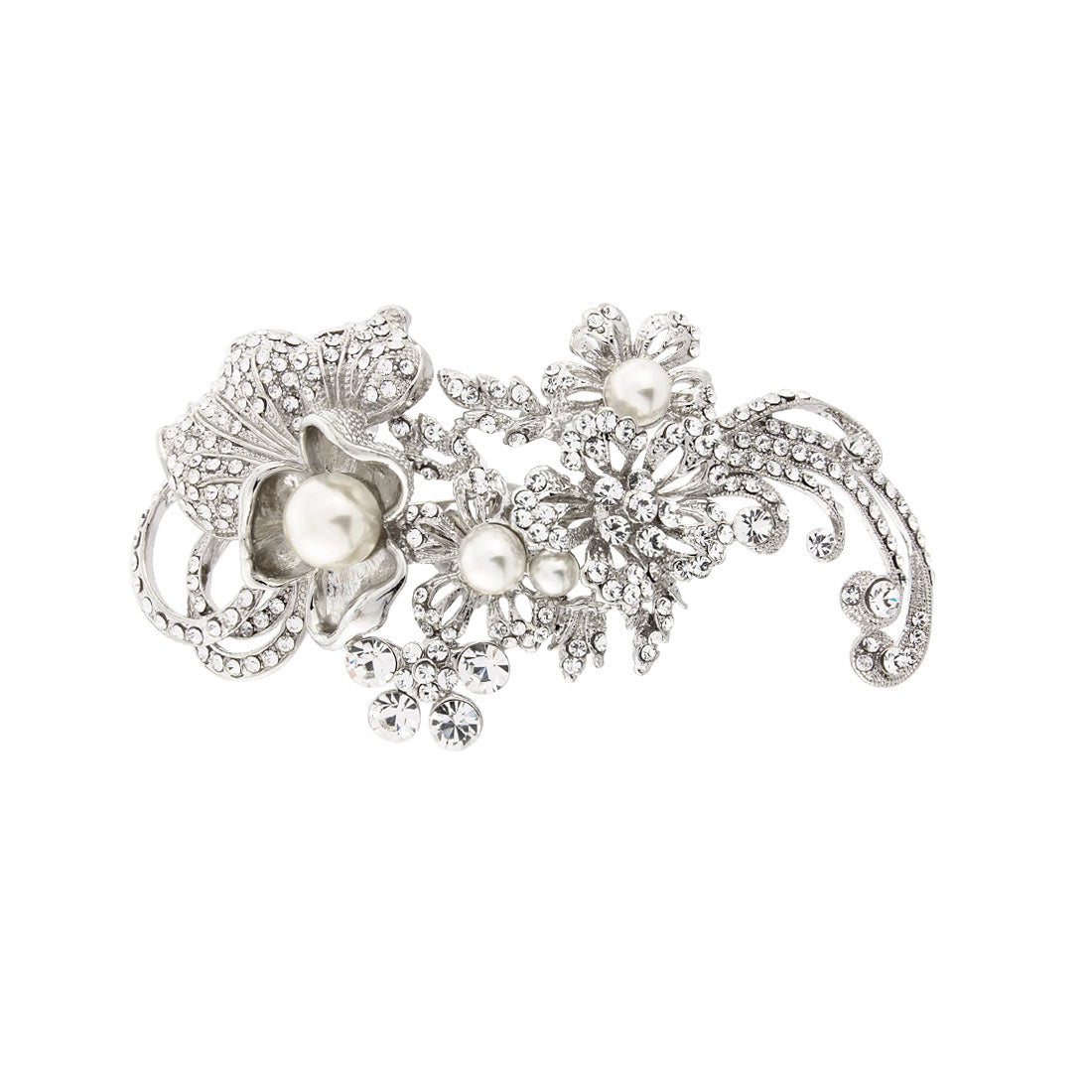 Blooms of Elegance Floral Pearl & Crystal Wedding Headpiece