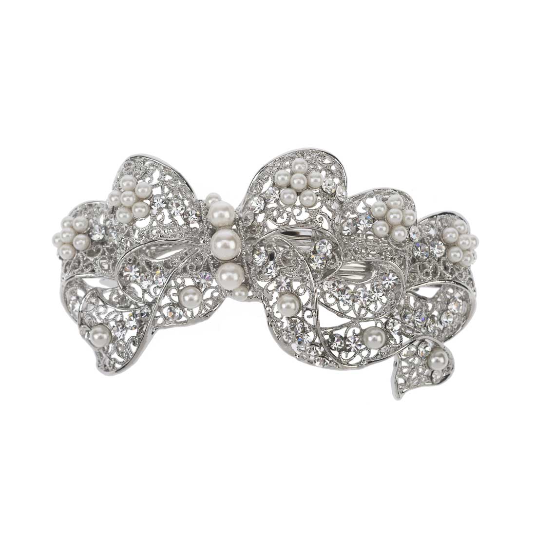 Bow of Pearls Vintage Wedding Hair Clip