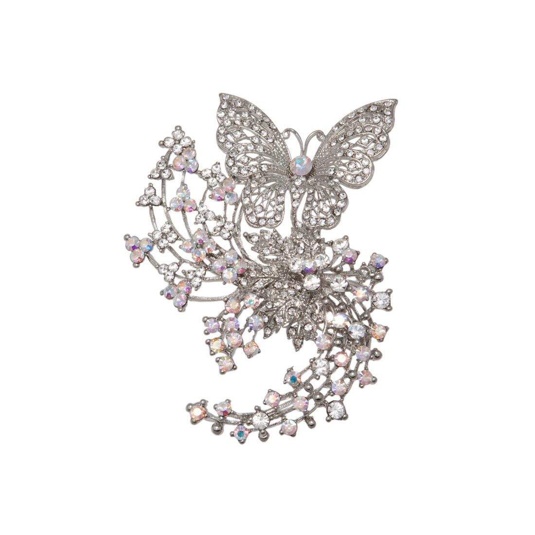 Butterfly of Enchantment AB Crystal Bridal Headpiece