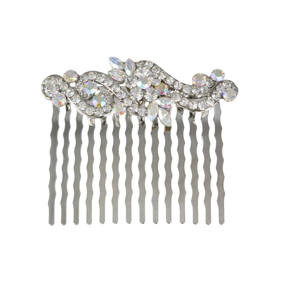 Delicate Beauty Aurora Borealis Crystal Small Hair Comb for Weddings & Bridesmaids