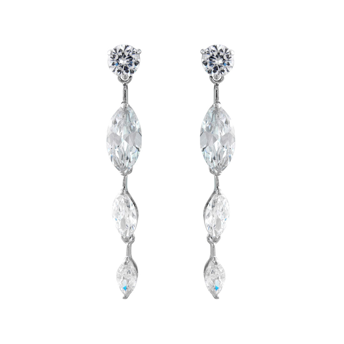 Elegance of Glamour Crystal Long Drop Earrings for Weddings & Occasions