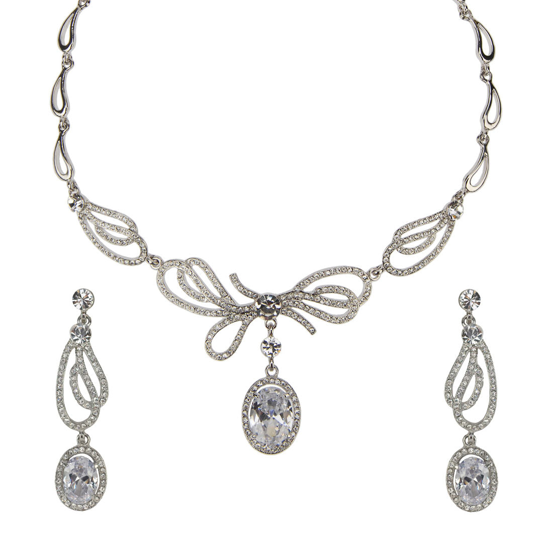 Forties Darling Drop Earrings and Necklace Jewellery Set