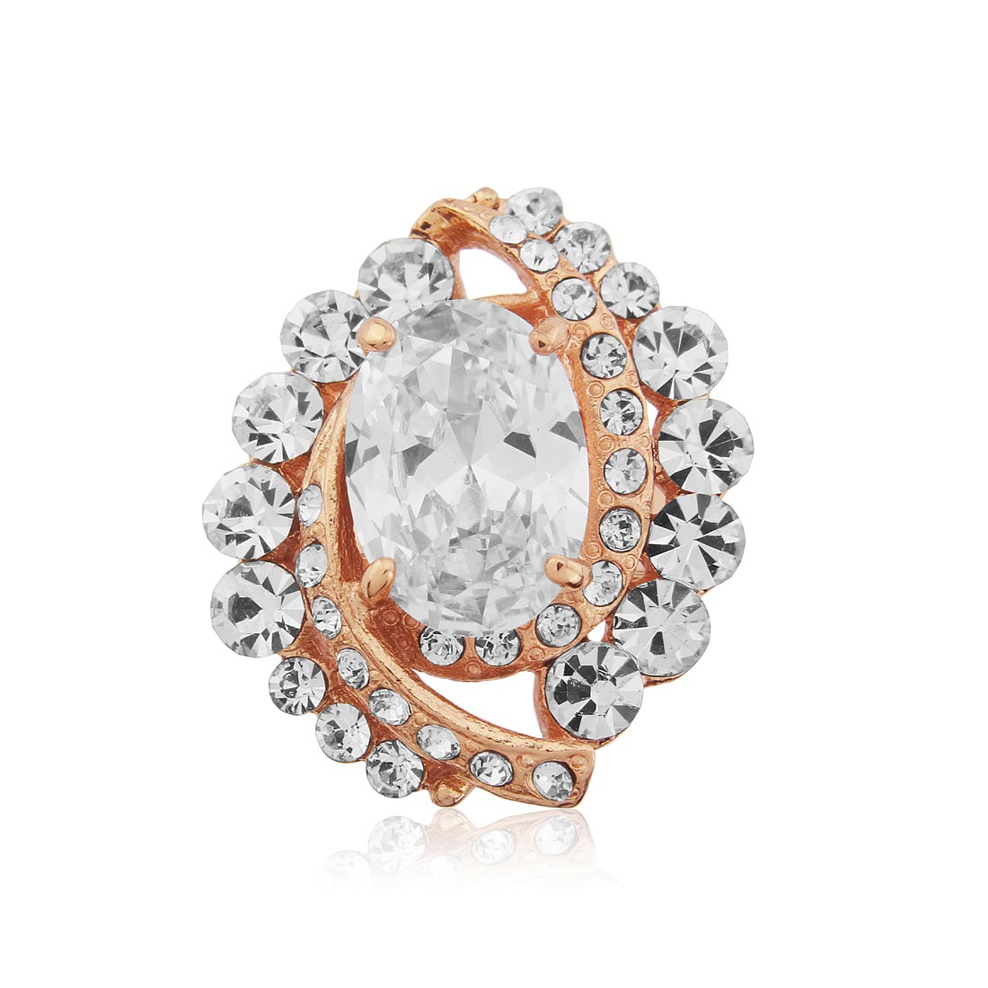 Gatsby Romance Cubic Zirconia Rose Gold Cocktail Ring