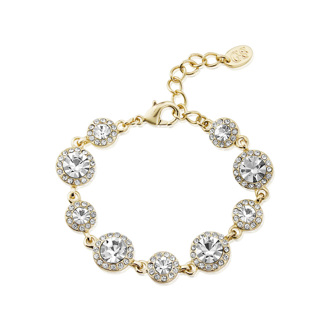 Graceful in Gold Crystal Wedding Bracelet