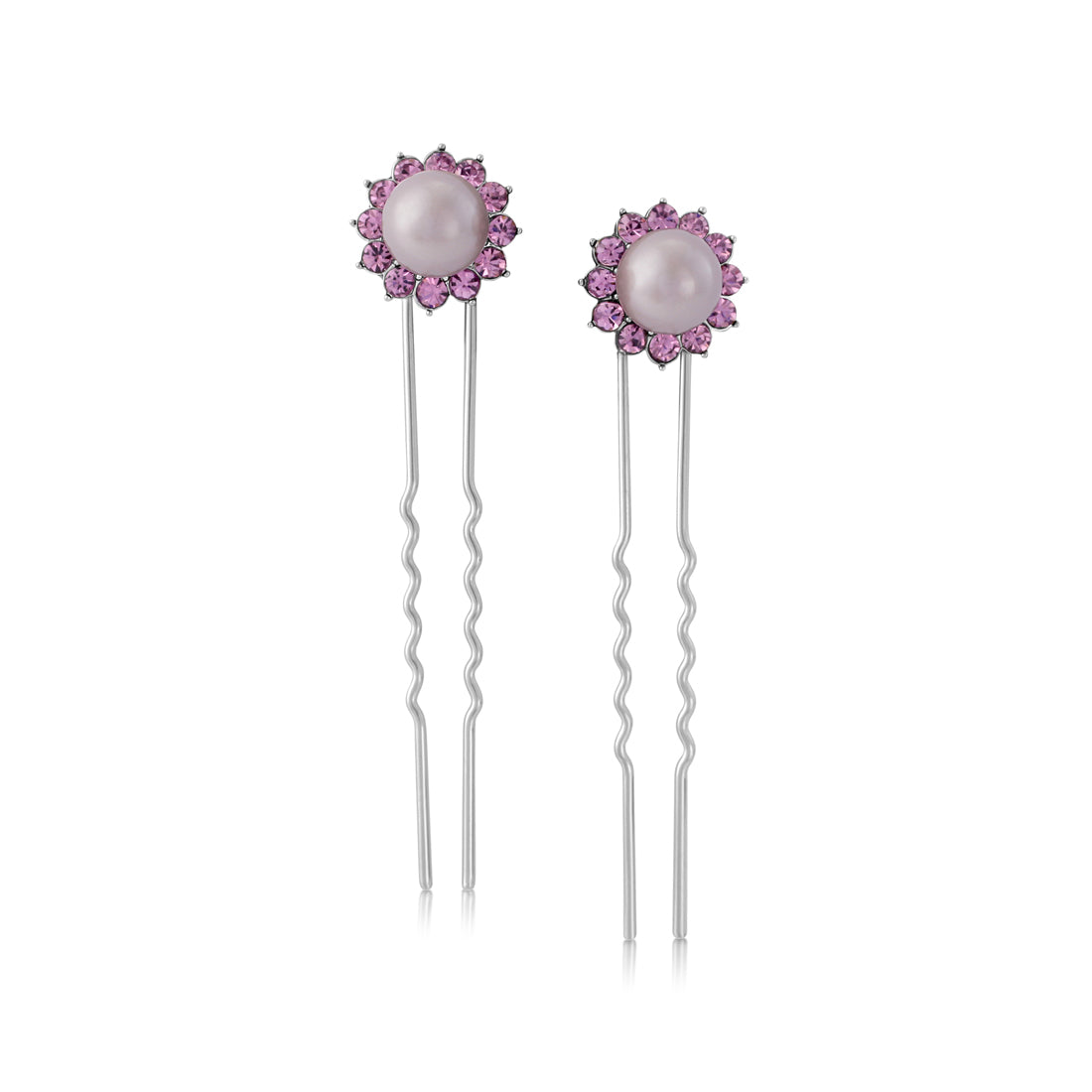 Haze of Amethyst Lilac Pearl Retro Style Hair Pins