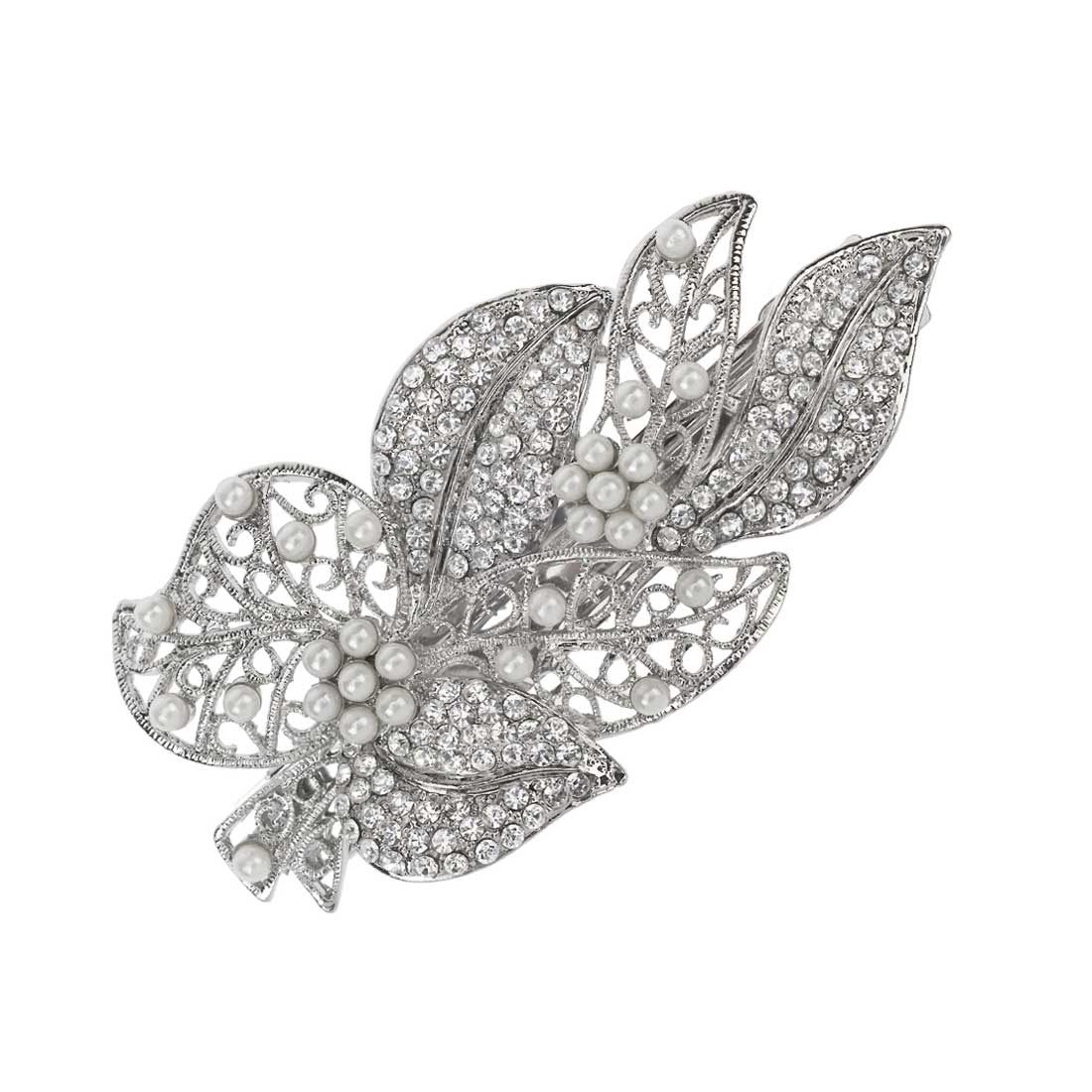 Leaves of Pearl Wedding Hair Clip with Barrette Fastening