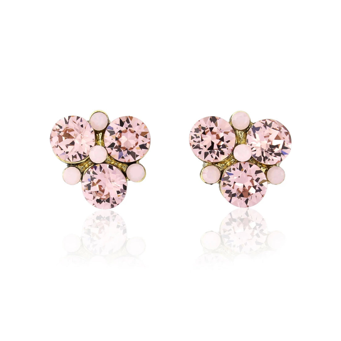Paradise Pink Crystal Stud Earrings