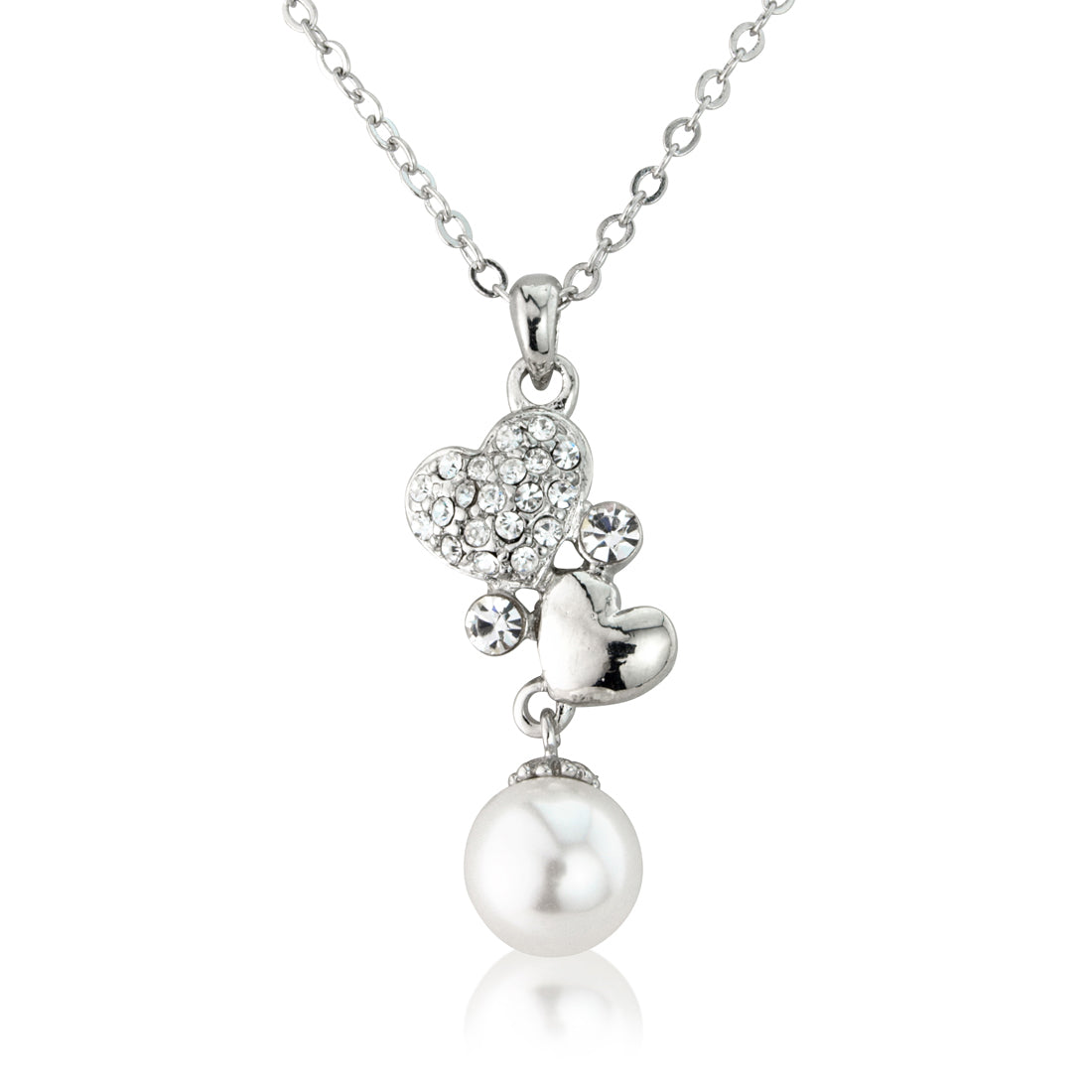 Pearls and Love Hearts Bridal Pendant