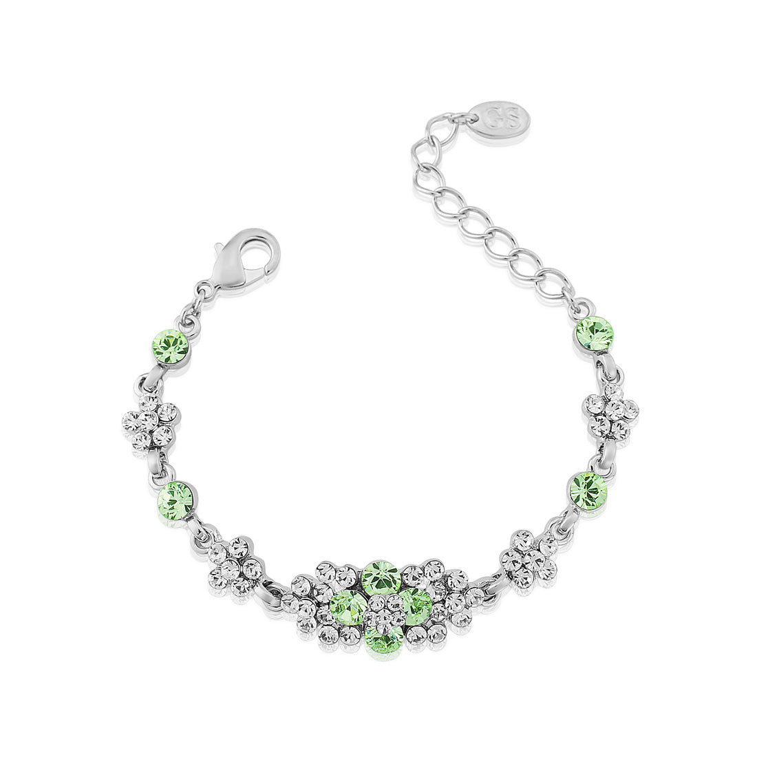 Peppermint Dream Green Crystal Bridal Bracelet