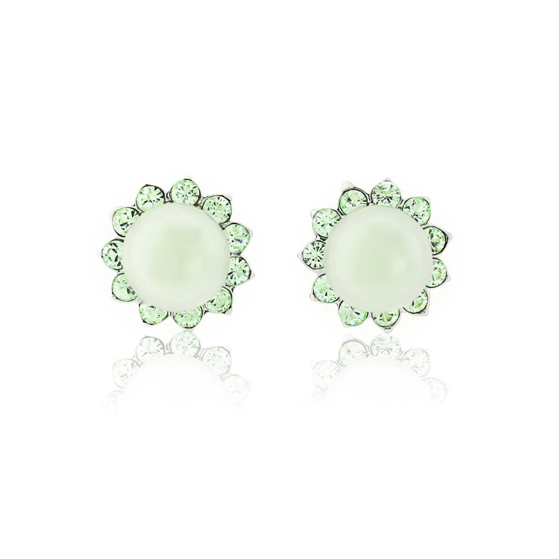 Perfect Pistachio Green Pearl Stud Earrings