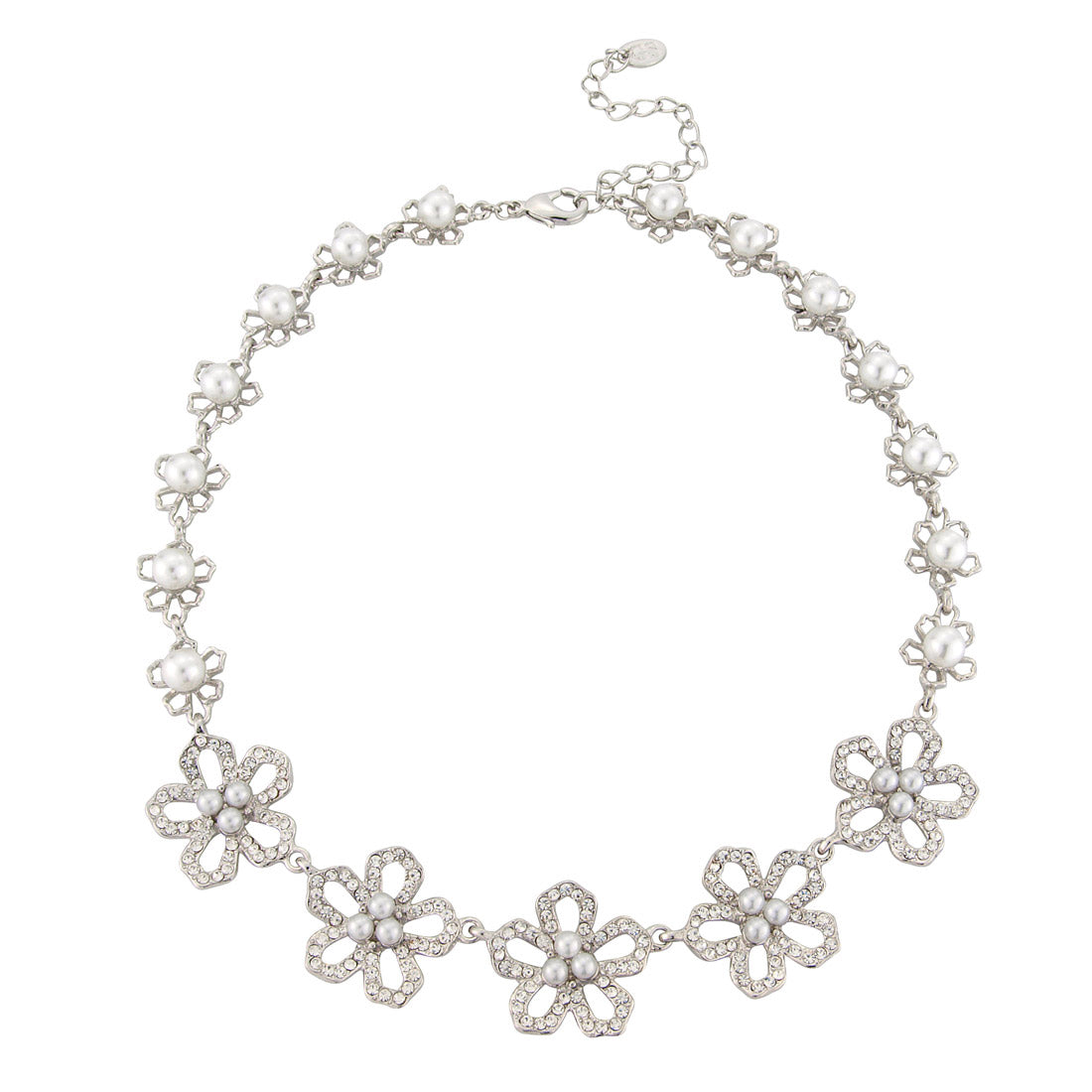 Petals of Pearls Flower Collar Necklace