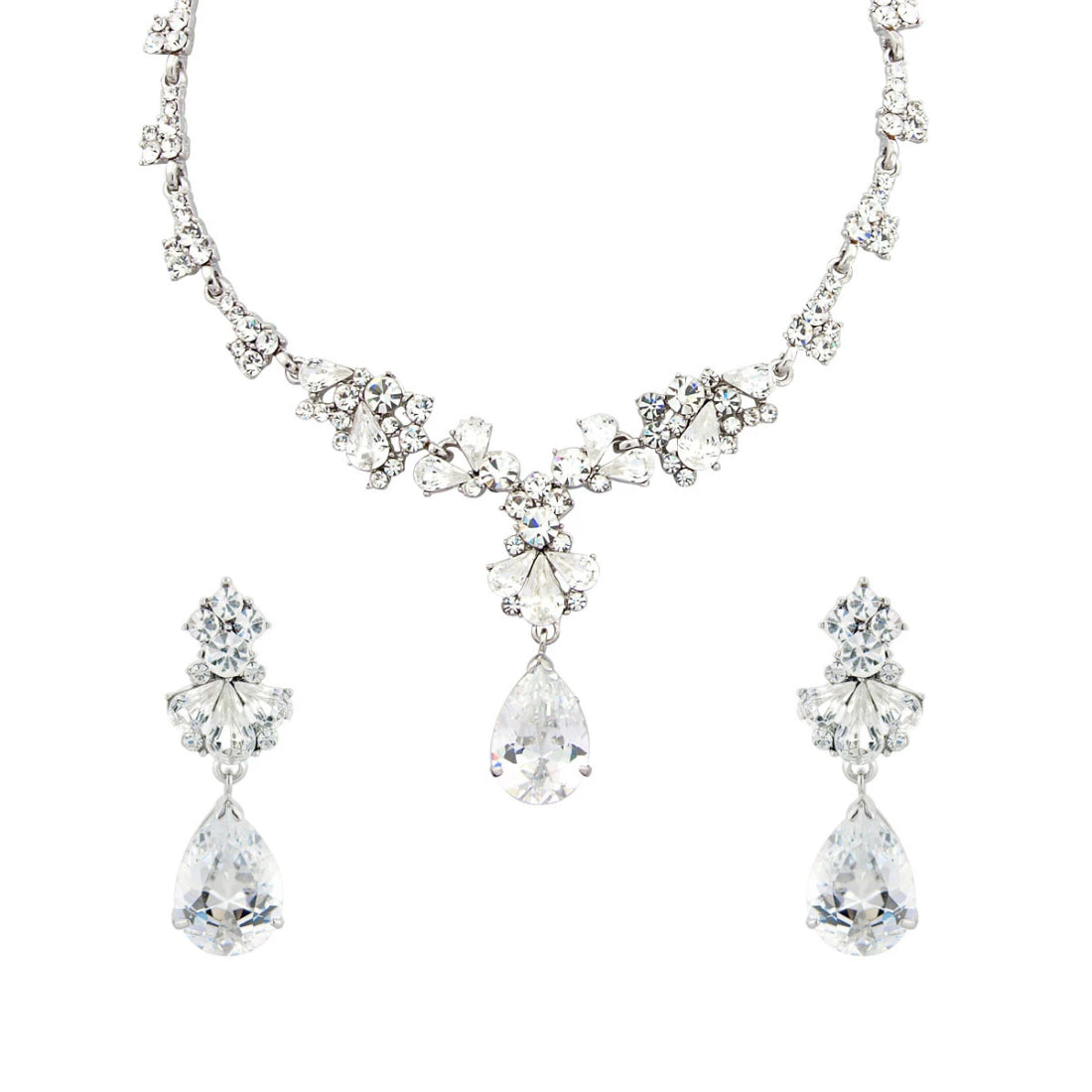Precious Heiress Jewellery Set with clip on earrings and necklace