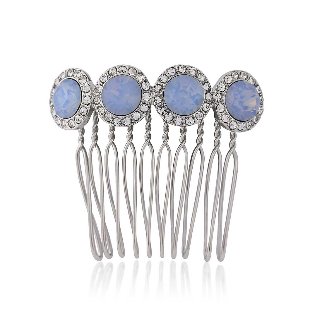 Shimmering Sky Blue Crystal Hair Comb for Weddings & Bridesmaids