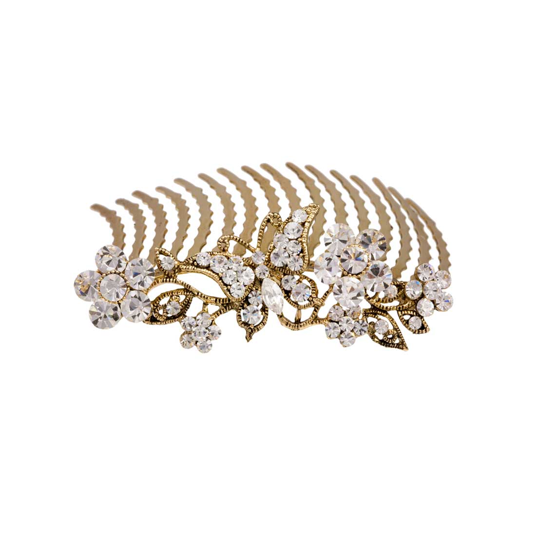 Simply Enchanting Gold Butterfly Crystal Hair Comb