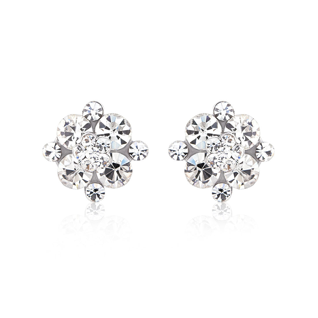 Starlet of Class Crystal Cluster Stud Wedding Earrings for Brides & Bridesmaids
