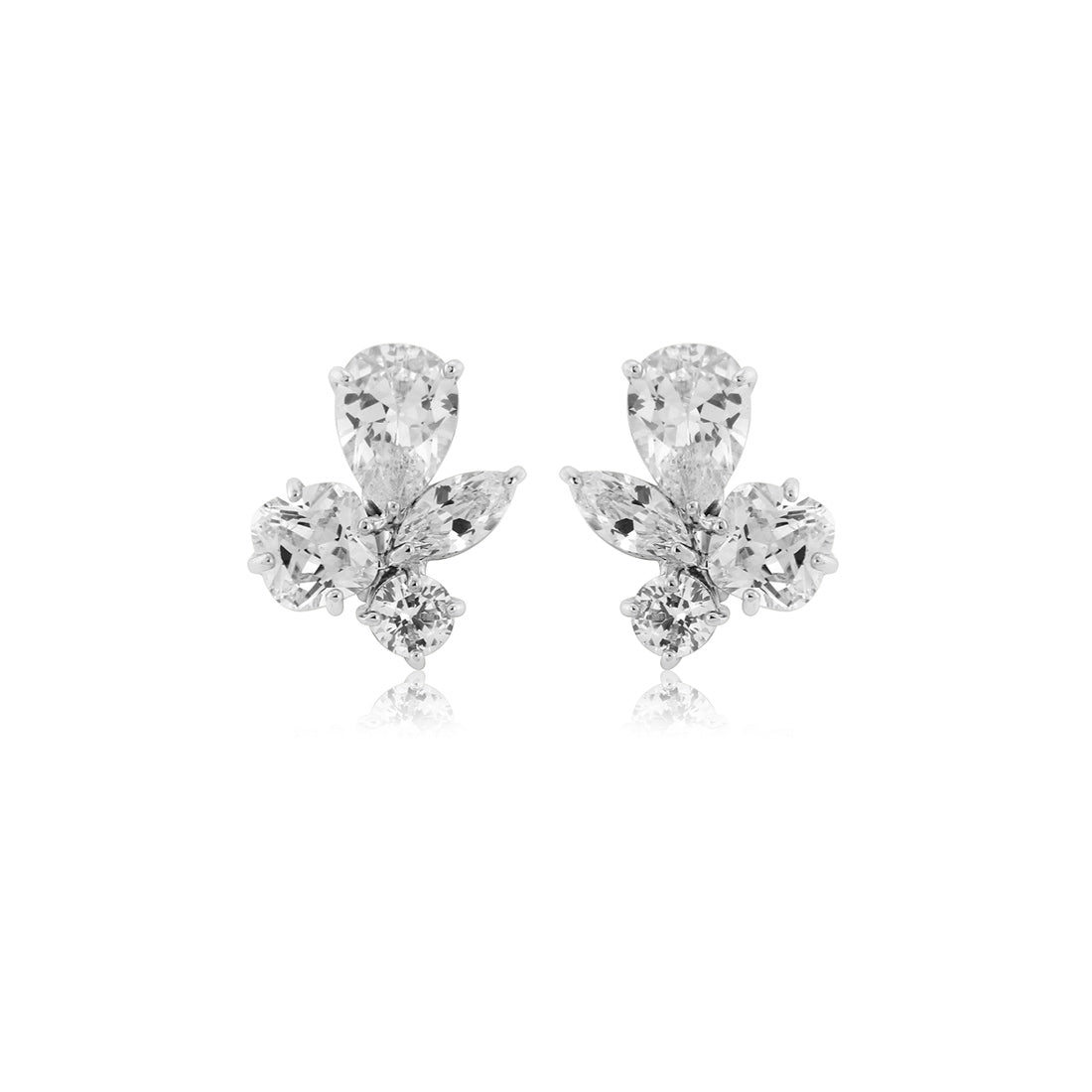 Timelessly Precious Cubic Zirconia Stud Clip On Earrings