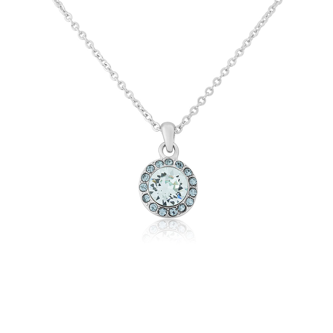 Waterfall of Love Blue Crystal Pendant Bridal Necklace
