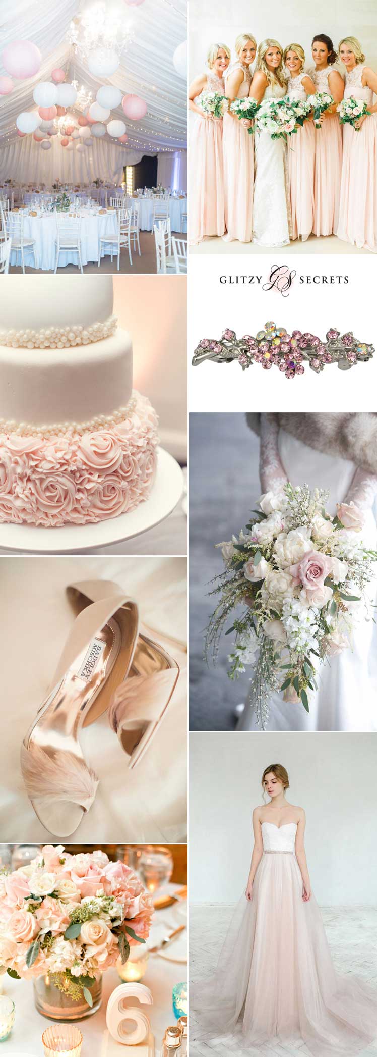 Beautifully Elegant Ivory  Blush  Wedding  Ideas Glitzy 