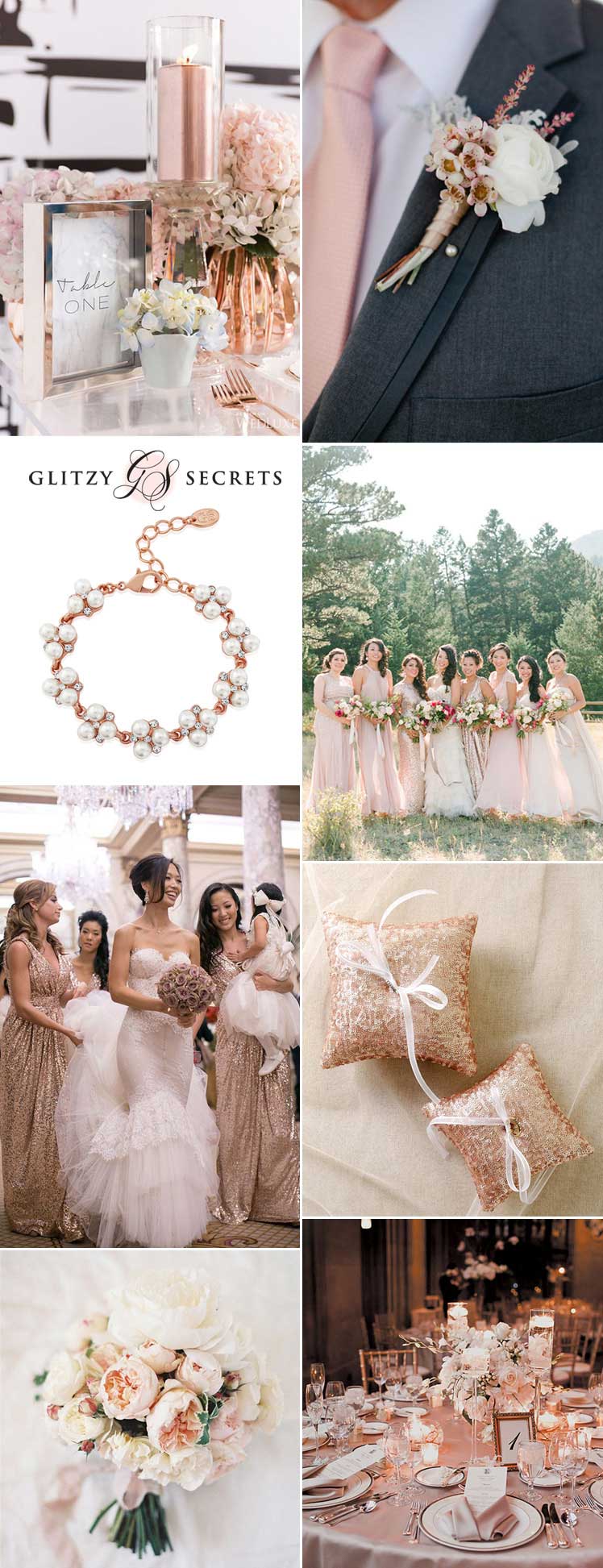A Pretty Rose Gold Blush Wedding Theme Glitzy Secrets Fabulous Blush And Rose Gold Wedding Inspiration