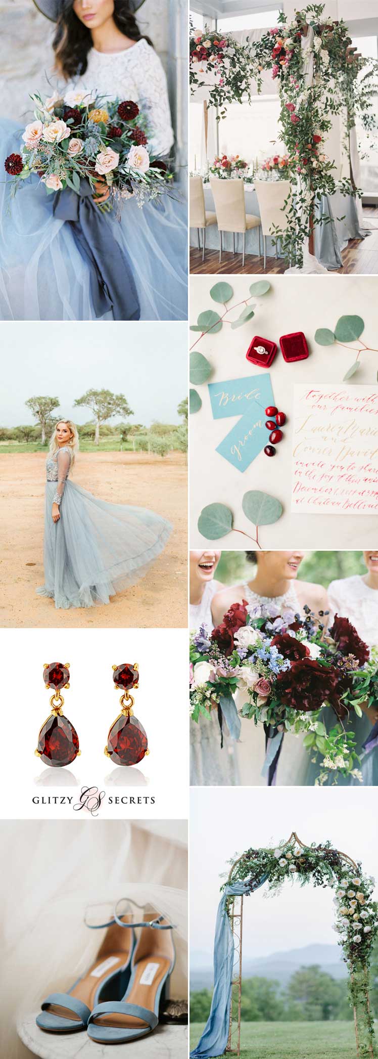 Dusty Blue and Burgundy Wedding Ideas Glitzy Secrets