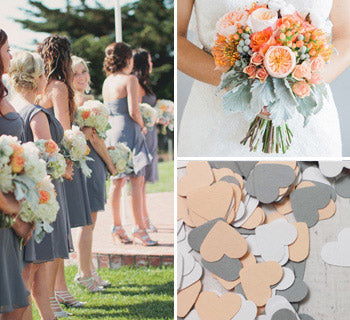 Charcoal and Peach Wedding Ideas