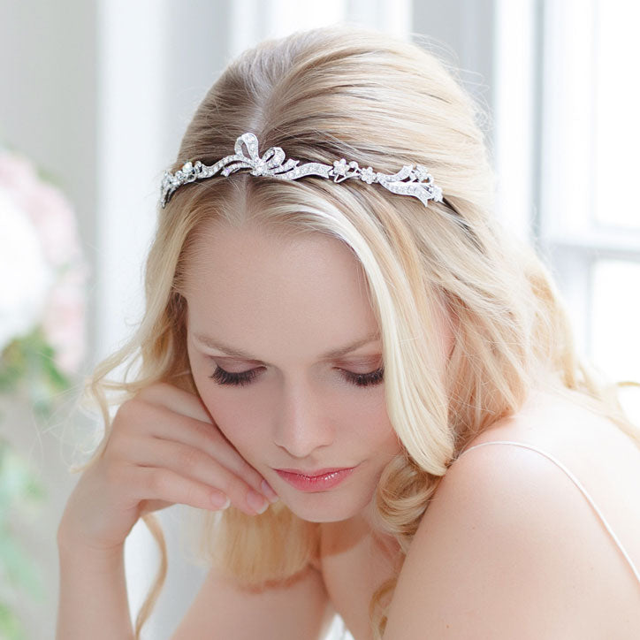 Delicate crystal headbands for brides