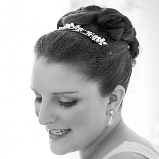 Charlotte wears Posies of Pearls Head Band by Glitzy Secrets