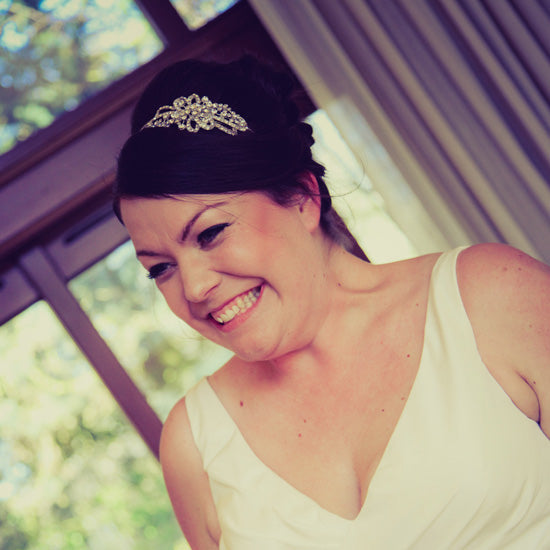 Colette wears Starlet's Heirloom Side Tiara by Glitzy Secrets