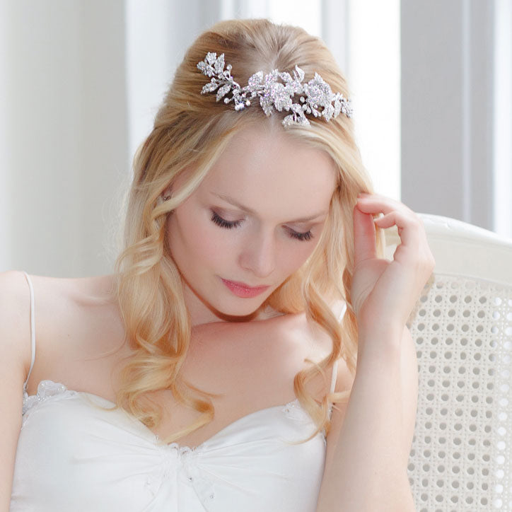 Crystal wedding tiaras inspired by vintage eras