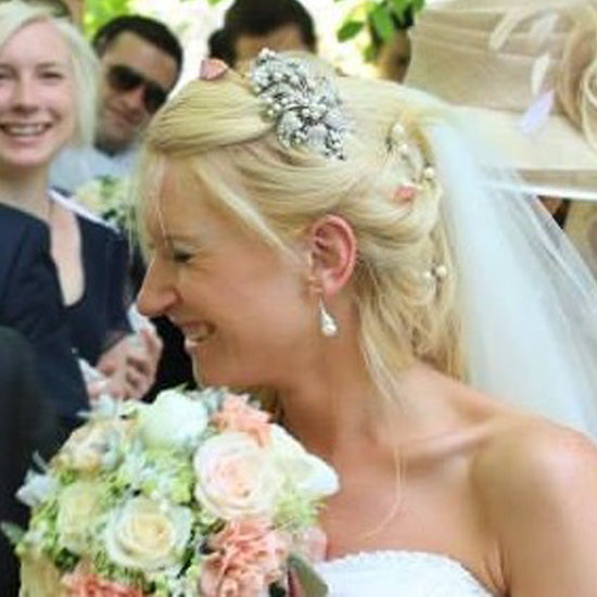 Nicola wears Precious Extravagance Side Tiara by Glitzy Secrets