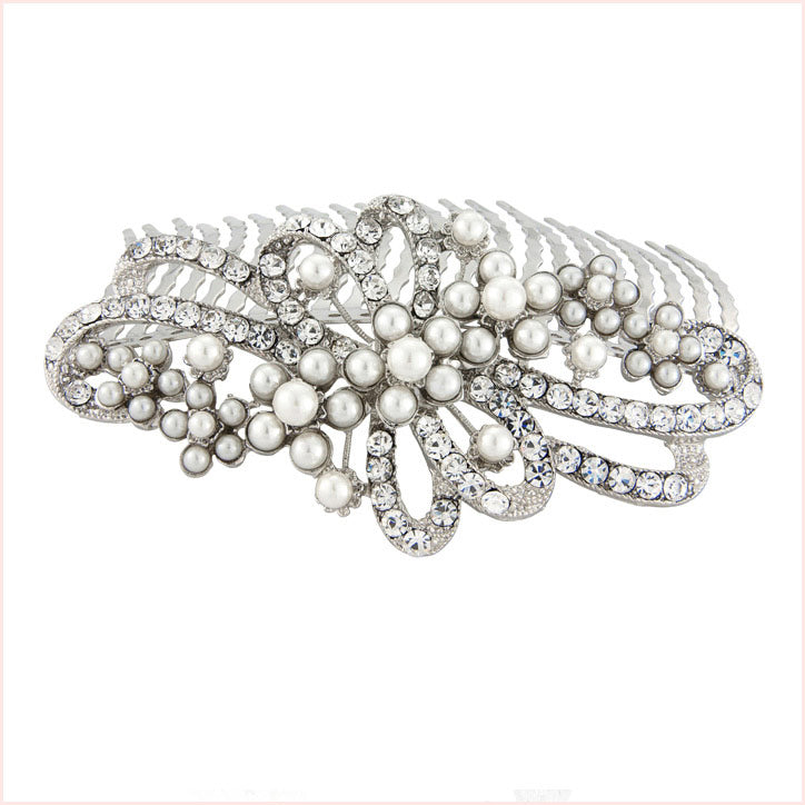 Collection of pearl wedding hair combs