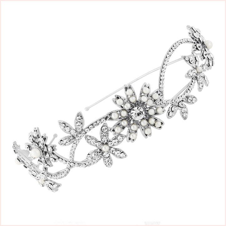 Pearl wedding side tiara collection