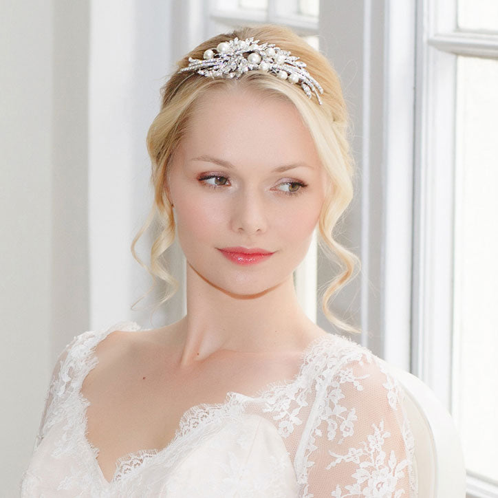 Timeless and classic Pearl Wedding Tiaras