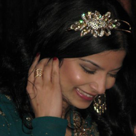 Shazia Wears Antique Extravagance Side Tiara by Glitzy Secrets