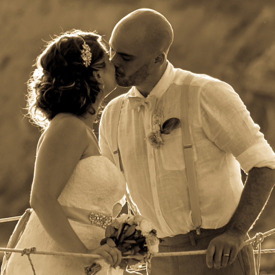 Stephanie wears in Exquisite Starlet Side Tiara by Glitzy Secrets