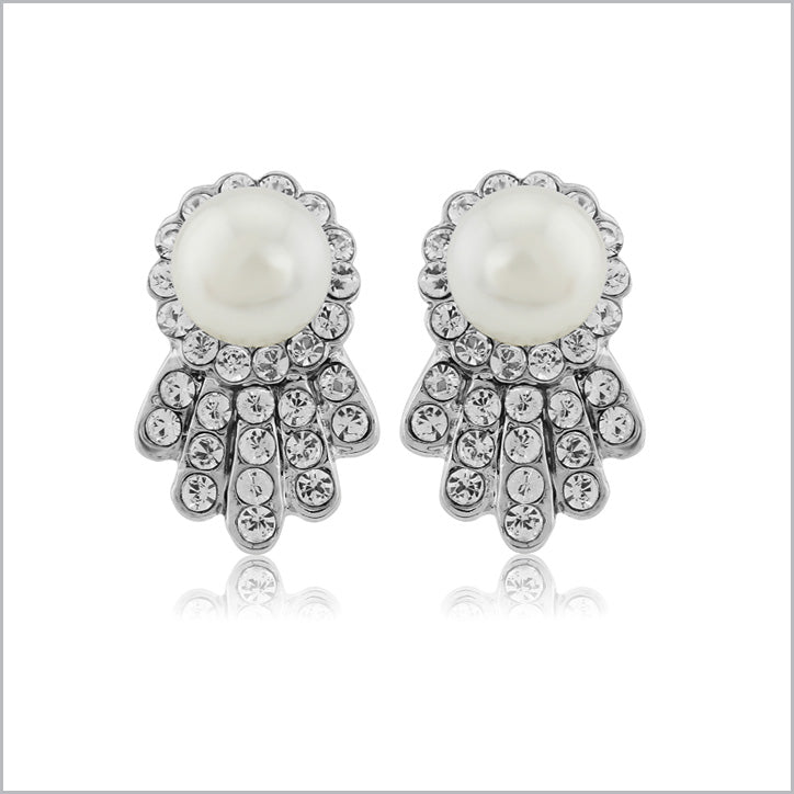 Vintage style wedding clip on earrings