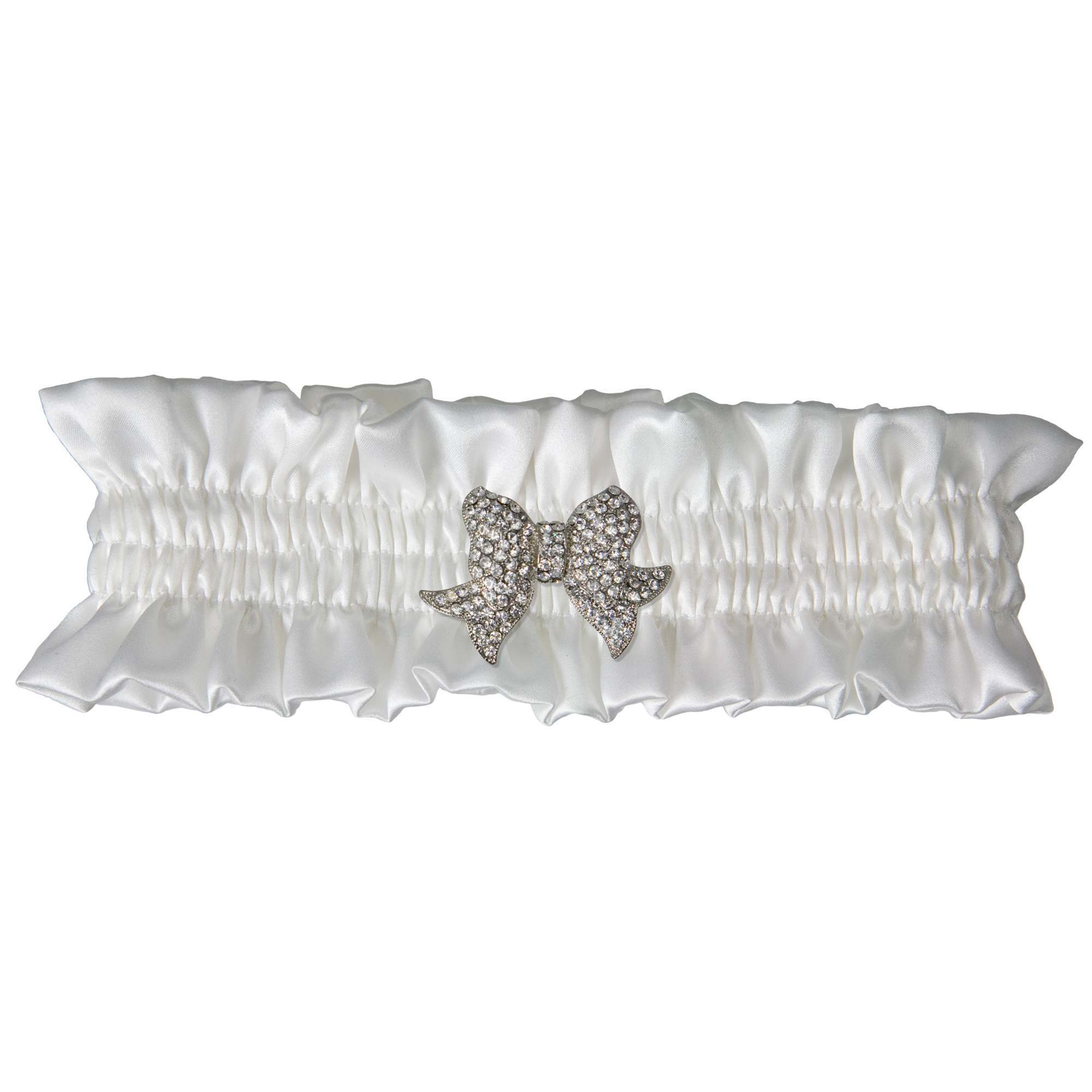 Adore Silk Wedding Garter - Soft White