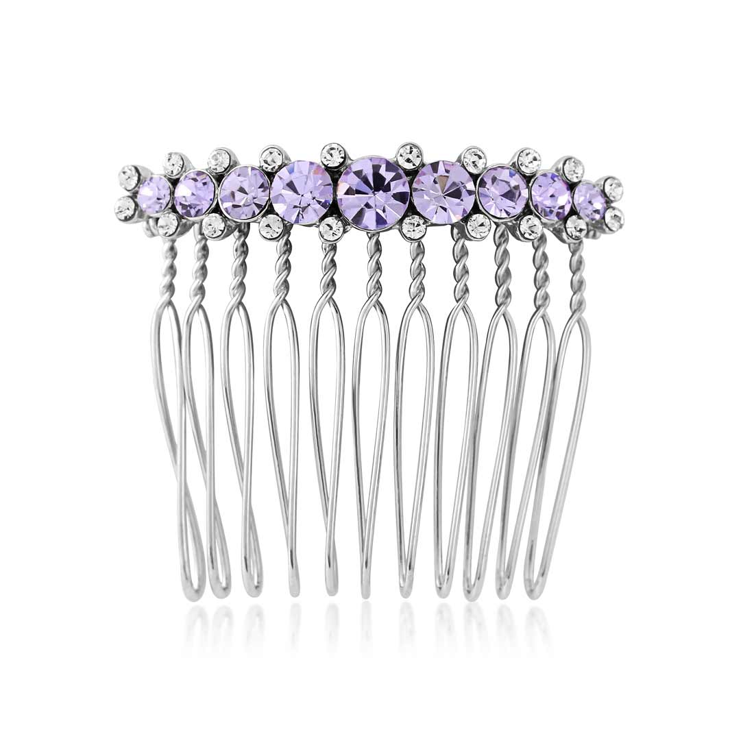 Allure of Lavender Lilac Crystal Hair Comb