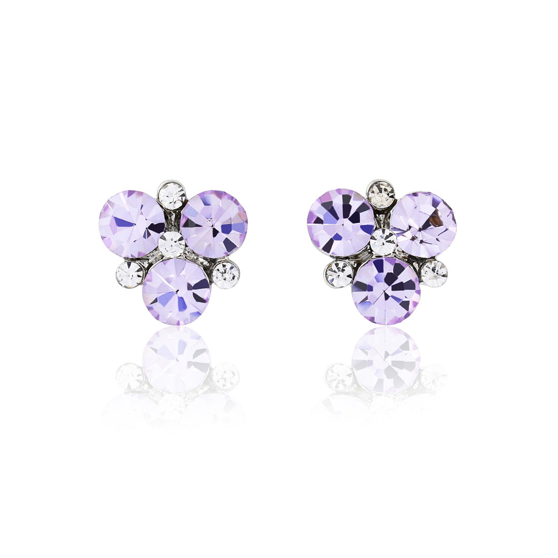 Allure of Lavender Crystal Cluster Stud Earrings