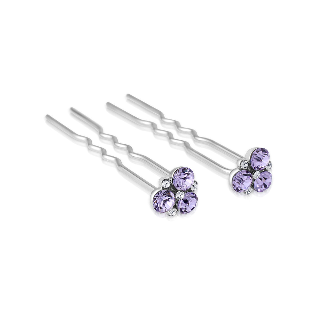 Allure of Lavender Crystal Cluster Hair Pins