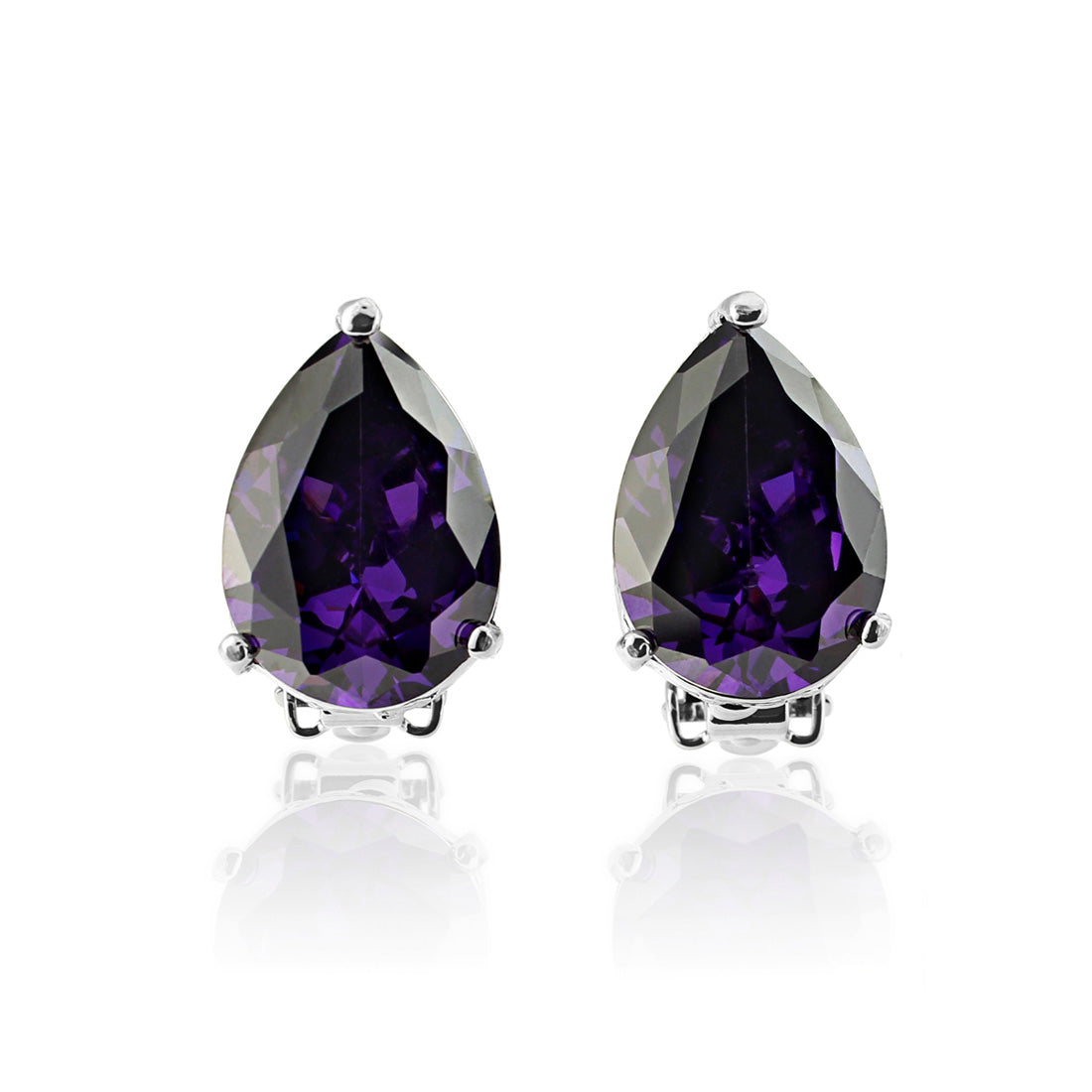 Amethyst clip sales on earrings