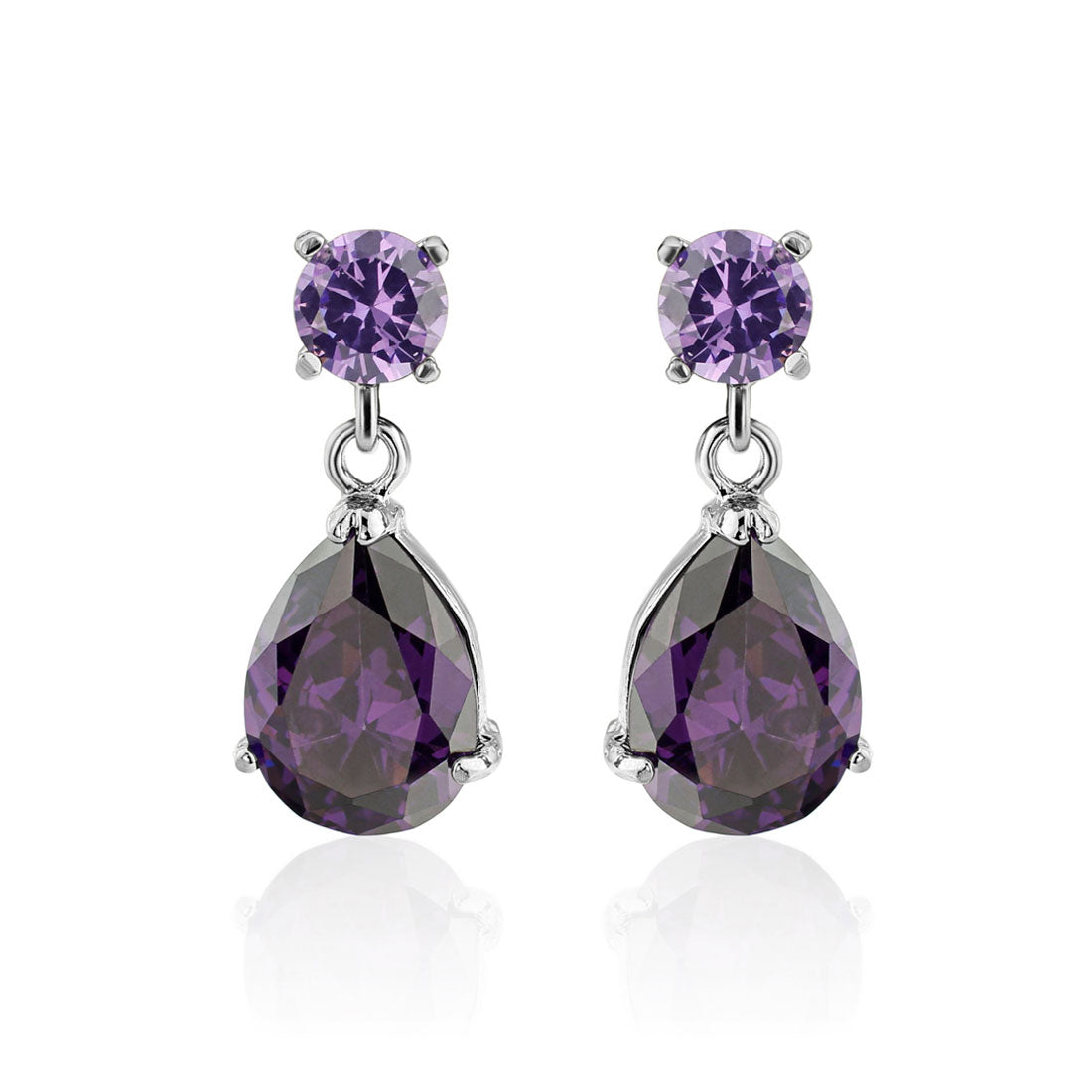 Amethyst Angel Purple Tear Drop Earrings