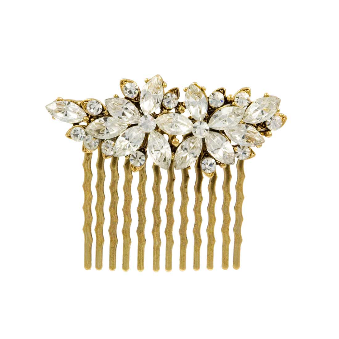 Angel's Sparkle Gold Bridal Hair Comb