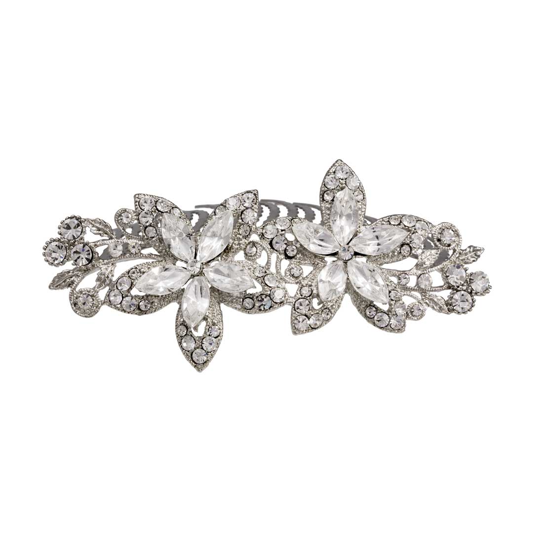 Blooms of Extravagance Statement Crystal Wedding Hair Comb