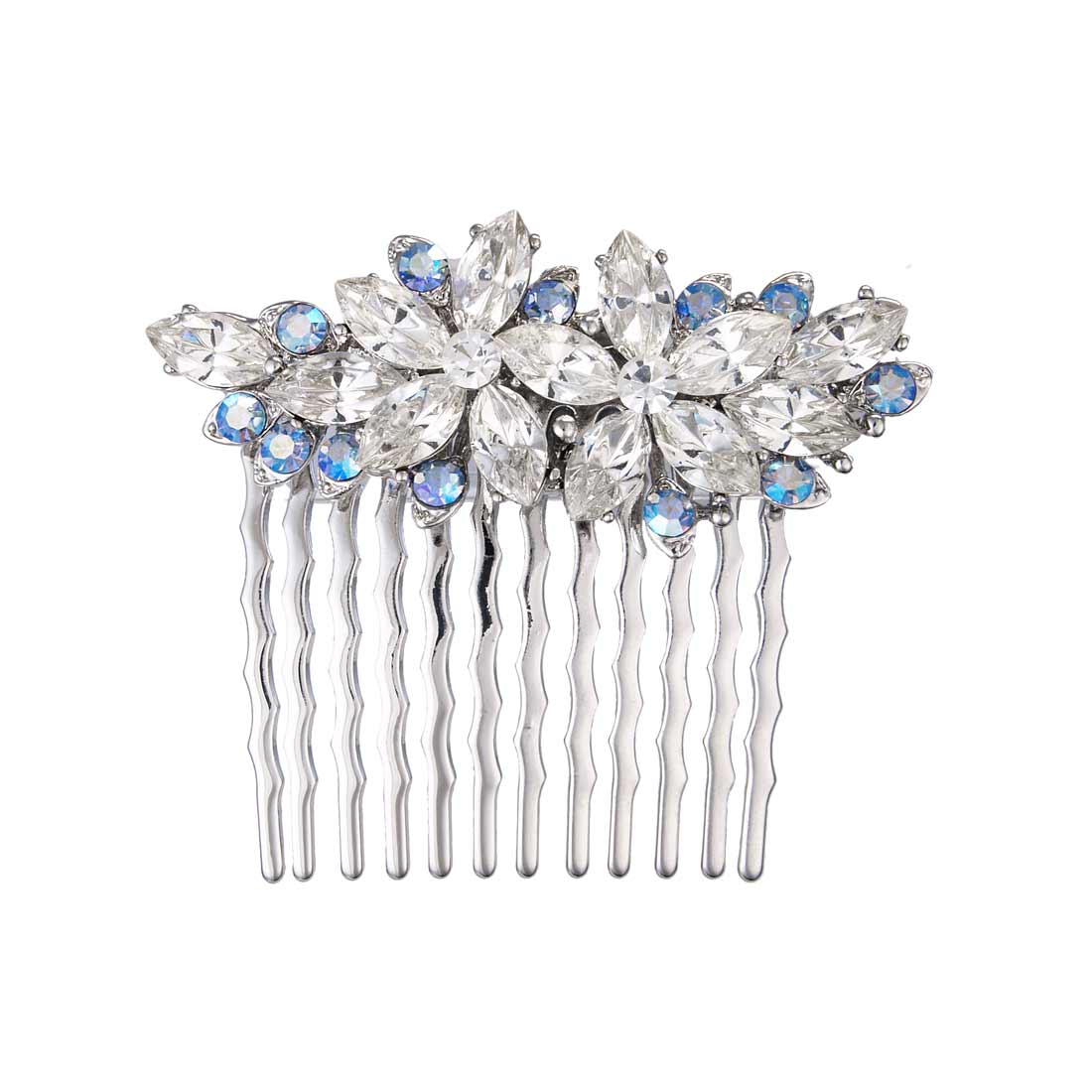 Blue Belle Small Crystal Hair Comb for Weddings and Bridesmaids