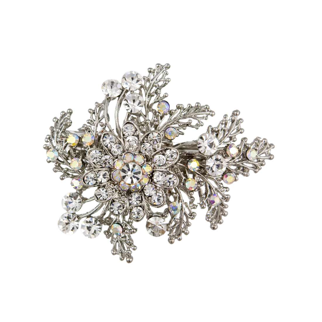 Bouquet of Beauty AB Crystal Floral Wedding Hair Clip