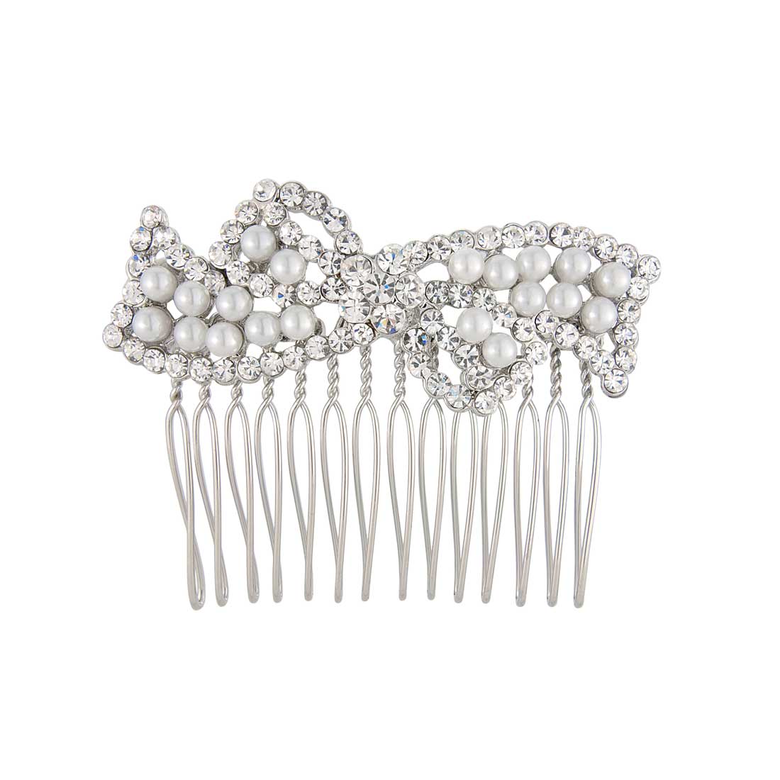Bow of Pearls Small Hair Comb for Weddings & Bridesmaids